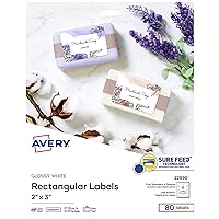 Avery Glossy White Labels with Sure Feed Technology, 2