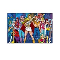 Cartoon Anime Wall Art Posters Sheila And Power Room Princess Decorate Wall Decorations Poster Decorative Painting Canvas Wall Posters And Art Picture Print Modern Family Bedroom Decor Posters 08x12in