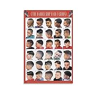 Barbershop Wall Poster Modern Haircut Latino Boys Kids Hairstyle Guide Poster Wall Art Paintings Canvas Wall Decor Home Decor Living Room Decor Aesthetic Prints 24x36inch(60x90cm) Unframe-style