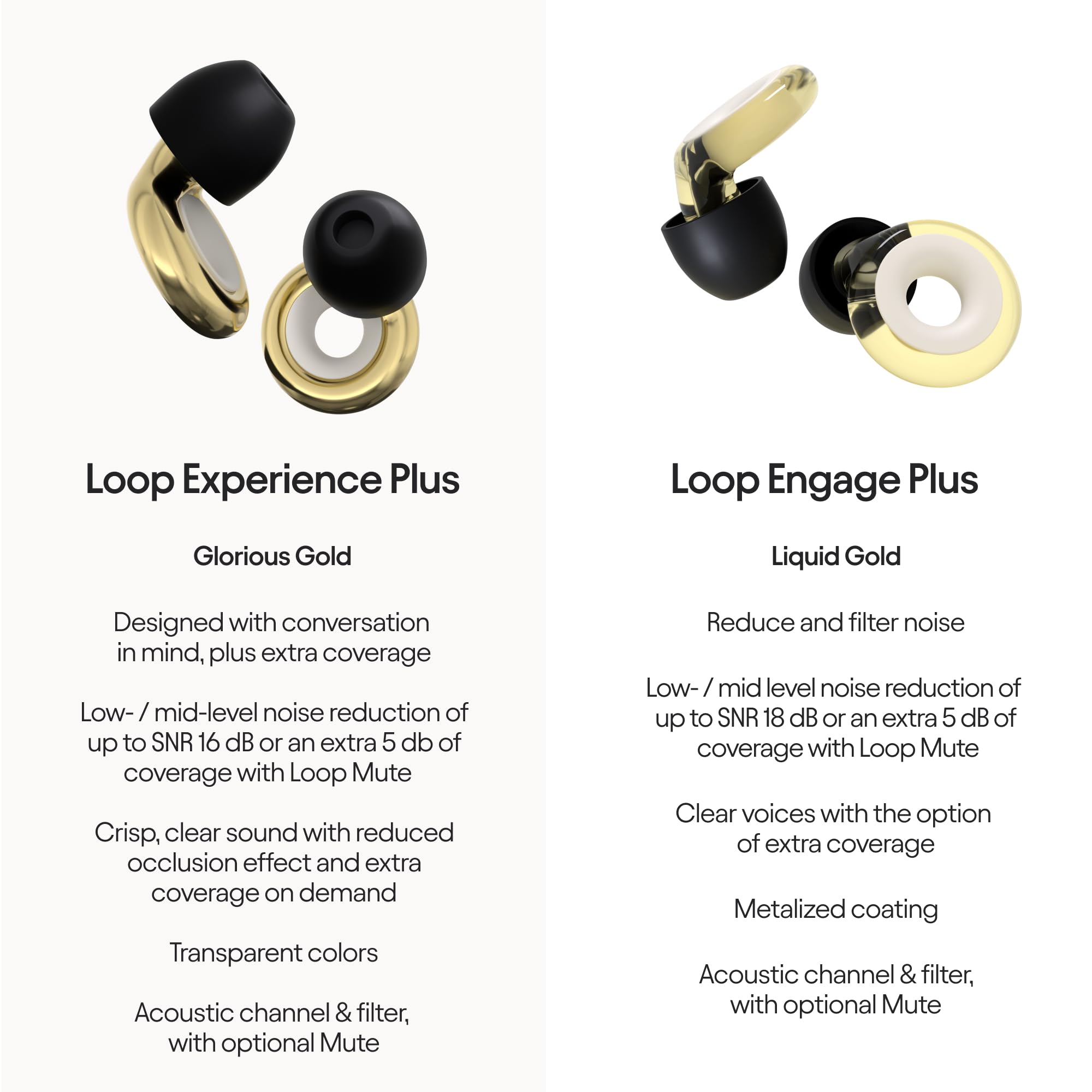 Loop Earplugs Social Plus Link Bundle (2-Pack) – Loop Experience Plus + Engage Plus + Link | Reusable Ear Plugs for Noise Sensitivity, Music, Events, Parenting & More | 16 dB/18 dB Noise Reduction