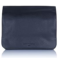 David Hampton Richmond Leather Messenger Bag Large Slate Grey