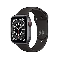 New Apple Watch Series 6 (GPS + Cellular, 44mm) - Space Gray Aluminum Case with Black Sport Band
