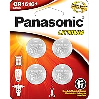 Panasonic CR1616 3.0 Volt Long Lasting Lithium Coin Cell Batteries in Child Resistant, Standards Based Packaging, 4-Battery Pack