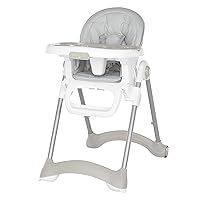 Solid Times High Chair for Babies and Toddlers in Grey, Multiple Recline and Height Positions, Lightweight Portable Baby High Chair, 5 point Safety Harness, Easy to Clean Surface