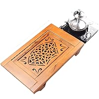 Tea tray, living room solid wood tea set, drainage embedded tea table, saucer, electromagnetic tea stove Ke wooden tea house 茶盘,客厅实木茶具,排水嵌入式茶台,茶托,电磁茶炉柯木制茶座