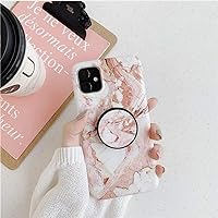 Luxury Marble Design Phone Case with Marble Design Phone Grip for iPhone XR (Marble Red Clay)