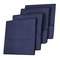 Hotel Collection Ultra Soft Pillow Case (4-Pack) – All-Natural Pure Aloe Vera Treatment – Eco-Friendly, Hypoallergenic Pillow Cover Infused with Soothing Aloe Vera - Navy - King