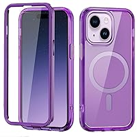 Cell Phone Flip Case Cover Clear Case Compatible with iPhone 15 Plus Case,Shockproof Protective Dustproof Double Full Body Front with Screen Protector Anti Yellowing Case Compatible with iPhone 15 Plu