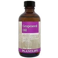Plantlife Grapeseed Carrier Oil - Cold Pressed, Non-GMO, and Gluten Free Carrier Oils - For Skin, Hair, and Personal Care - 4 oz