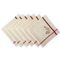 DII Thankful Autumn Collection Fall Tabletop Decoration, Square Napkin Set, 20x20, Falling Leaves, 6 Piece