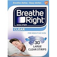 Breathe Right Nasal Strips Clear For Sensitive Skin Large 30 Each