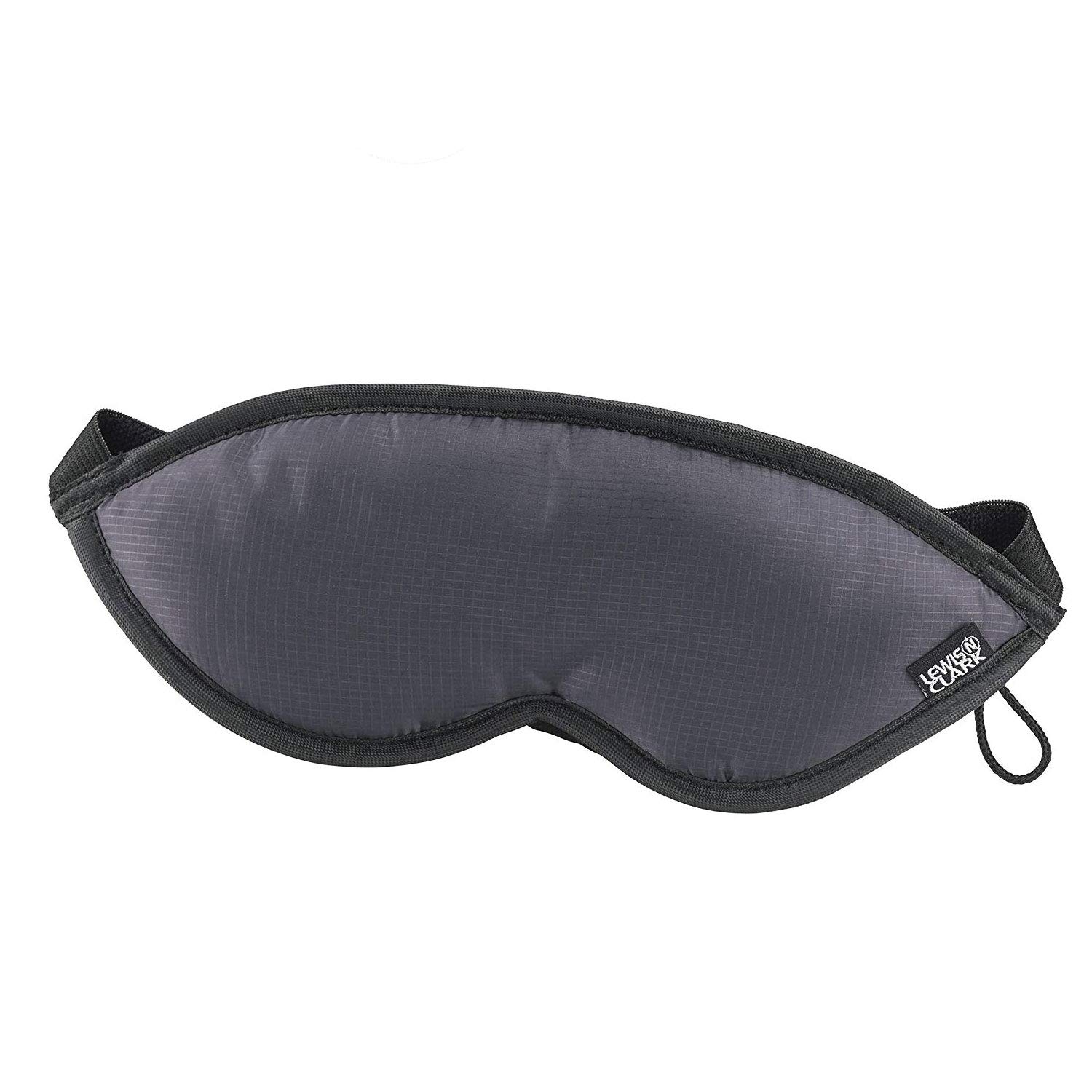 Lewis N. Clark Comfort Eye Mask + Sleep Aid to Block Light for Travel, Airplane, Hotel, Airport, Insomnia + Headache Relief with Adjustable Straps, Gray