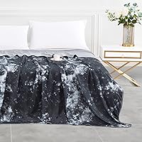 Cooling Blanket Tie Dye (King 90''x108''), Q-Max>0.5 Japanese Arc-Chill Cooling Fiber, Both Sides[Cooling/Cotton] for All-Season, Soft Breathable Blankets Keep Adults/Child/Baby Cool - Black