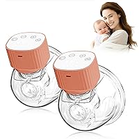 Double Wearable Breast Pump,Electric Hands-Free Breast Pump with 3 Modes & 9 Levels, LCD Display, Ultra-Quiet and Pain Free Portable Breast Pumps(2 Pack Pink)