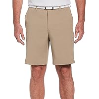 Men’s 9” Flat Front Horizontal Textured Golf Shorts, 4-Way Stretch, Moisture-Wicking, Sun Protection