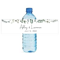 Modern Greenery Water Bottle Labels Great for Wedding Anniversary Engagement Party Birthday Easy to Use Self Stick Labels
