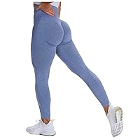KonJim Womens High Waist Workout Gym Yoga Pants Stretch Seamless Workout Butt Lifting Tummy Control Athletic Running Yoga Leggings