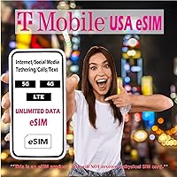 T-Mobile eSIM USA 1 Month | 5G/4G LTE Unlimited High Speed Data/Calls/Texts (US Mainland/Hawaii) Prepaid eSIM (1Month)