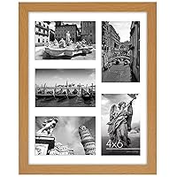 Americanflat 11x14 Collage Picture Frame in Dark Oak - Displays Five 4x6 Frame Openings or One 11x14 Frame Without Mat - Engineered Wood Frame, Shatter Resistant Glass, Hanging Hardware for Wall