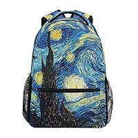 ALAZA Galaxy Starry Night Sky Van Gogh Large Backpack Personalized Laptop iPad Tablet Travel School Bag with Multiple Pockets