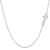 Jewelry Affairs 10k White Gold Rope Chain Necklace, 0.6mm
