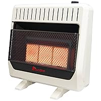 HearthSense Dual Fuel Ventless Infrared Plaque Heater With Base and Blower - 30,000 BTU, T-Stat Control - Model# IR26T-BB-R (Renewed)