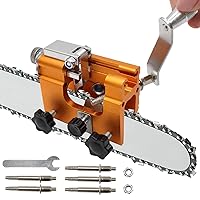 Golgner Chainsaw Sharpener, Chainsaw Sharpener Kit, Portable Hand Crank, Saw Chain Sharpener, Manual Chain Sharpener with 5 Grinding Heads, for All Types of Chainsaws