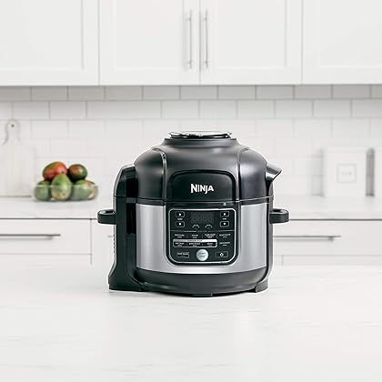 Ninja OS301 Foodi 10-in-1 Pressure Cooker and Air Fryer with Nesting Broil Rack, 6.5 Quart, Stainless Steel