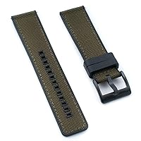 Quick Release Sailcloth and FKM Rubber Hybrid Watch Strap Band 20mm 22mm Nylon