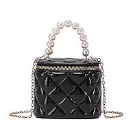 KOLKOL Girls Walle, Mini Jelly Purse for Women, Shoulder Bags with Pearl Handle and Gold Chain-Crossbody Handbags-Box bag