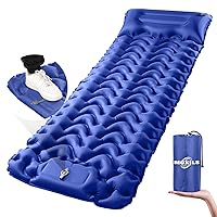 Sleeping Pad Ultralight Inflatable Sleeping Pad for Camping,Built-in Pump, Ultimate for Camping, Hiking - Airpad, Carry Bag, Repair Kit - Compact & Lightweight Air Mattress(Blue)