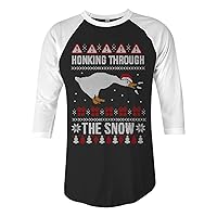 Threadrock Honking Through The Snow Ugly Christmas Unisex Raglan T-Shirt