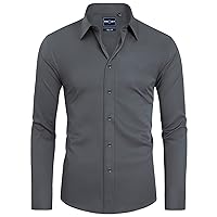 Alimens & Gentle Slim Fit Mens Dress Shirts Long Sleeve Dress Shirts for Men Stain Sheild Button Down Shirt Men Big