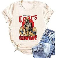 Retro Western T-Shirt Women Vintage Country Music Shirt Street Rodeo Graphic Cowboy Tees Tops