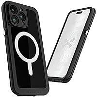 Ghostek Nautical Slim iPhone 15 Pro Max Waterproof Case - Built-in Screen Protector and Camera Protector, Compatible with MagSafe Accessories (6.7 Inch, Black)