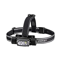 Coast WPH34R 2000 Lumen Waterproof Ultra Bright IP68 USB Rechargeable-Dual Power Headlamp, 6 Modes with Spot and Flood Beams, Black/Grey