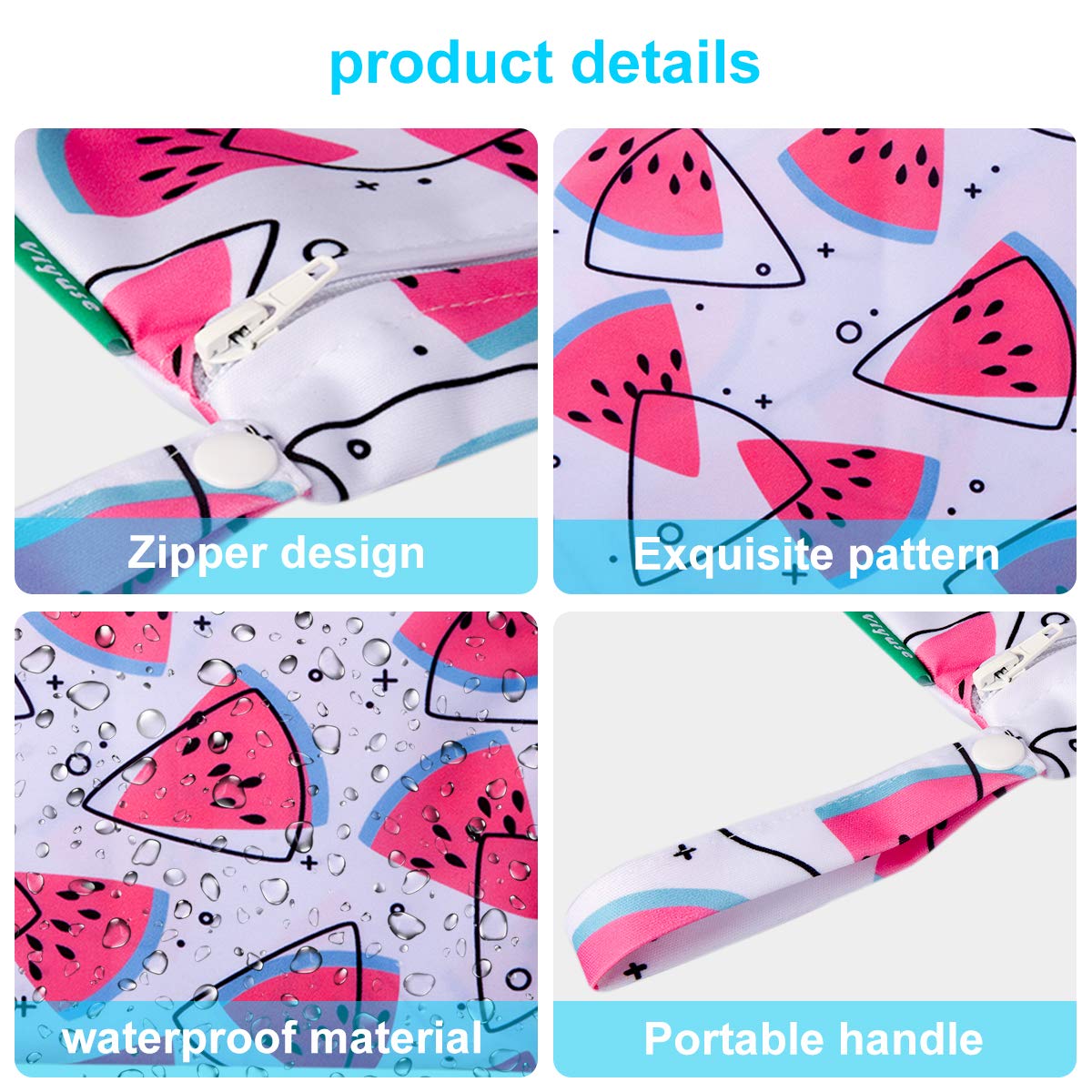 Viyuse wet bag for swimsuit 2pcs Cloth Diaper Wet Dry Bags enlarged version Washable Waterproof Two Zippered Pockets Infant Stroller Travel Beach Pool Gym Bag for Swimsuits & Wet Clothes