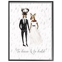 Stupell Home Décor To Have and to Hold Deer Framed Giclee Texturized Art, 11 x 1.5 x 14, Proudly Made in USA