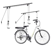 Bike Hoist- Heavy Duty for Space Saving - Road, Commuter & Mountain Bikes, Holds Kayaks & Ladders - No-Hassle Installation for Quick & Easy Access