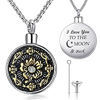 YOUFENG Urn Necklaces for Ashes No Longer by My Side Forever in My Heart Mom Dad Cremation Urn Locket Jewelry