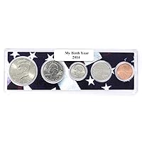 2014-5 Coin Birth Year Set in American Flag Holder Uncirculated