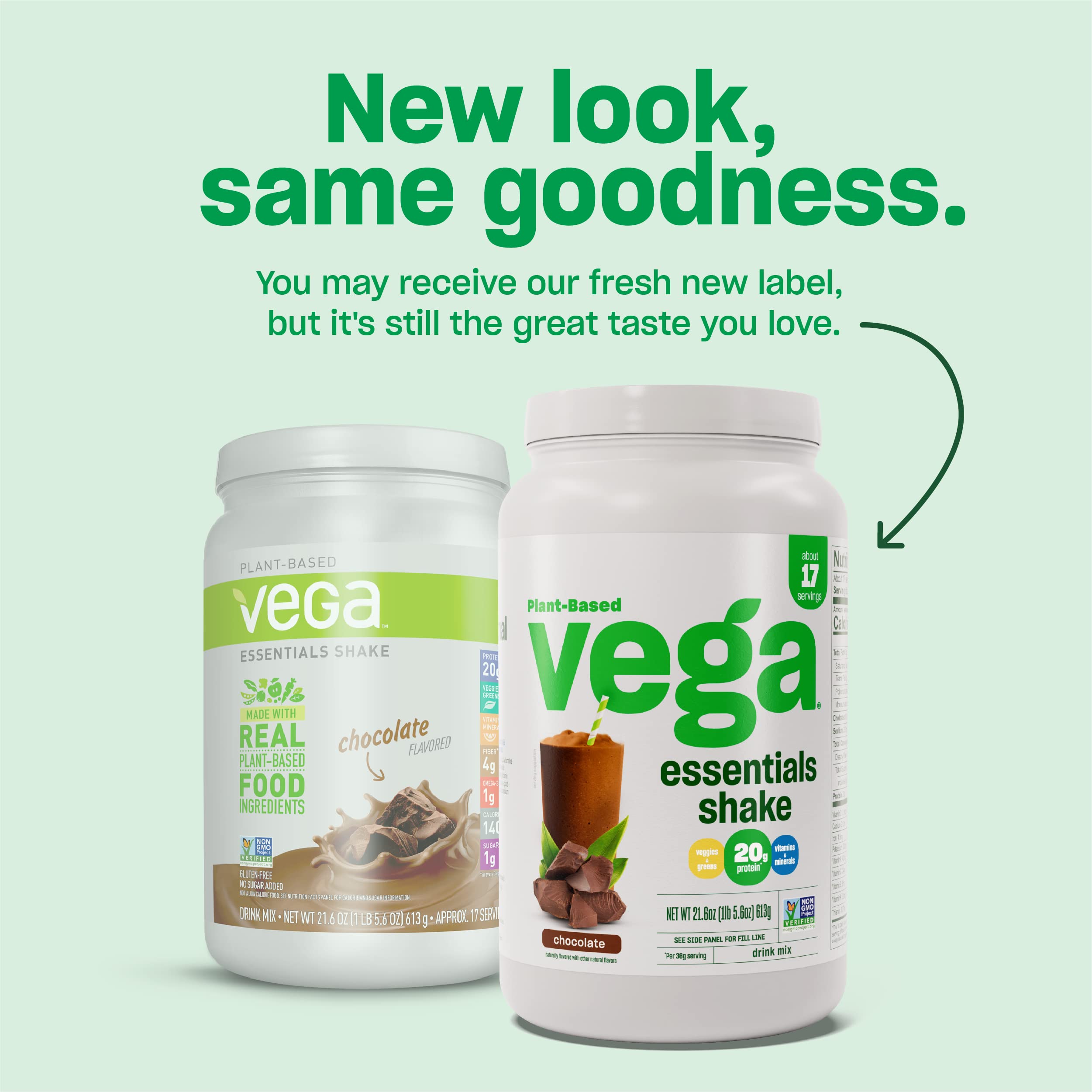 Vega Essentials Plant Based Protein Powder, Mocha - Vegan, Superfood, Vitamins, Antioxidants, Keto, Low Carb, Dairy Free, Gluten Free, Pea Protein for Women & Men, 1.4 lbs (Packaging May Vary)