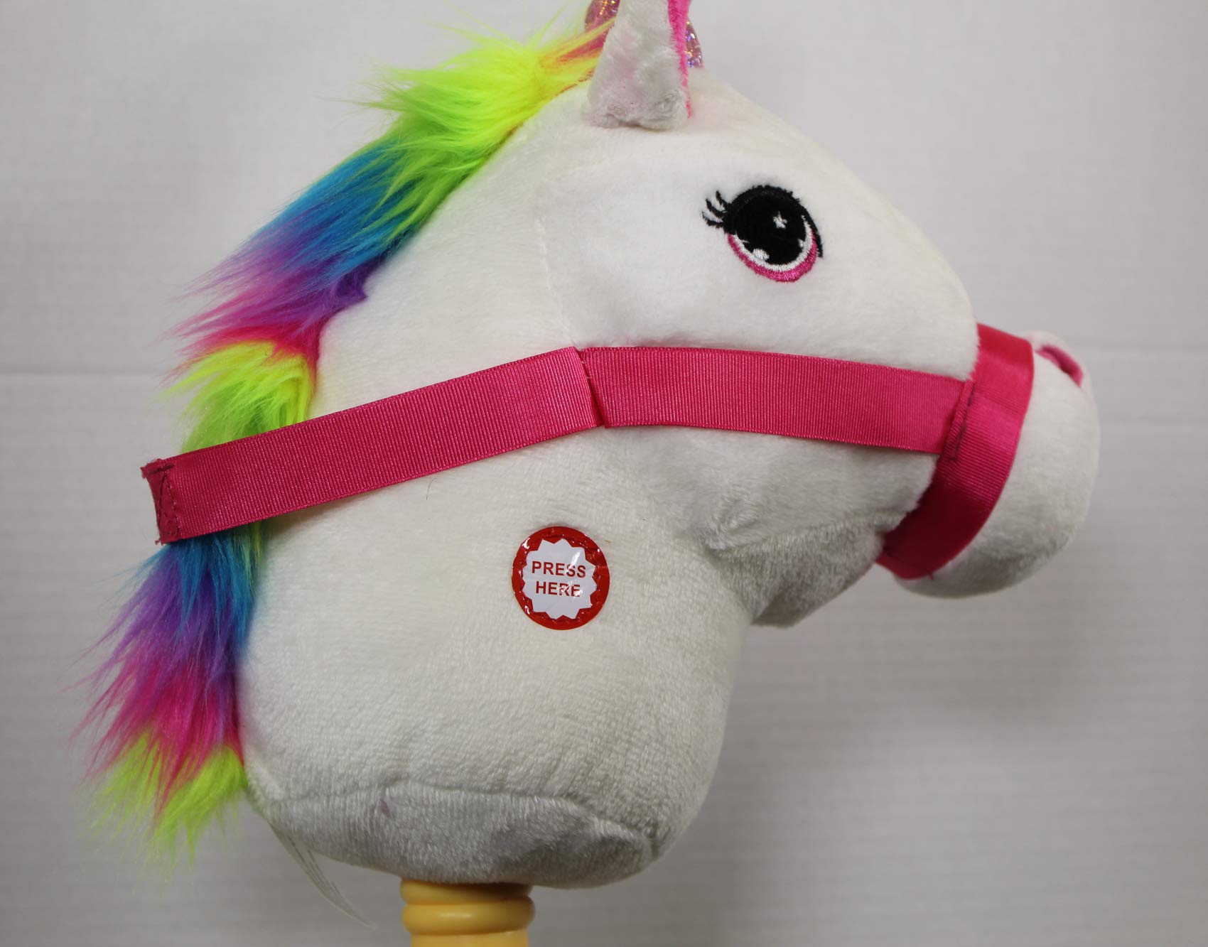 PonyLand: White Unicorn Stick Horse, Sound Effects That Make The Unicorn Come to Life, Sturdy 2 Piece Stick That Screws Together, for Ages 3 and up