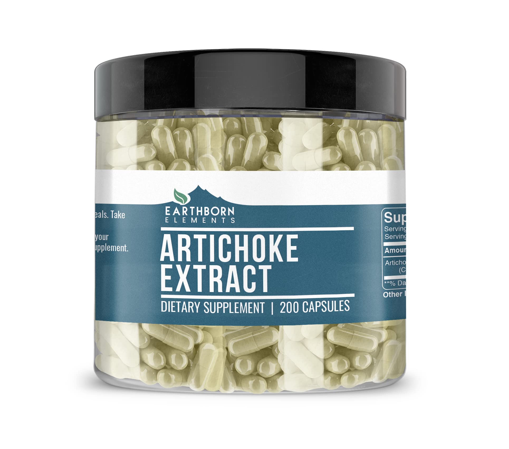 Earthborn Elements Artichoke Extract 200 Capsules, Pure & Undiluted, No Additives