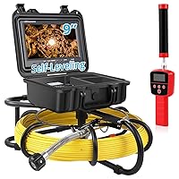 Acekool Sewer Camera with 512 Hz Locator, 300 ft/91.5m 9 Inch Pipeline Inspection Camera with HD LCD, DVR and Adjustable LEDs,IP68, A 16 GB SD Card for Sewer Line, Home, Duct Drain Pipe Plumbing