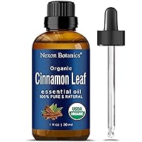 Organic Cinnamon Essential Oil 30 ml - Cinnamon Oil for Diffuser, Aromatherapy - Cinnamon Leaf Oils Essential Oil for Sinus Ease, Seasonal Congestion, Cold and Cough Symptoms - Nexon Botanics
