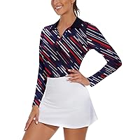 WOWENY Women's Puff Long Sleeve Athletic Golf Shirts Half Zip Pullover Collared Workout Sweatshirt Running Tennis Top