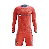 Custom Long Sleeve Soccer Jersey with Short, Kids Personalized Name Football Team Uniform, Boy Girl Training Kit Arrow