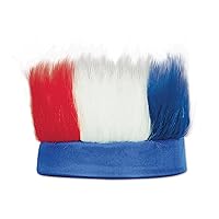 Red White and Blue Patriotic Hairy Headband for 4th of July, Independence Day Celebrations