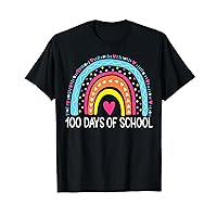Happy 100th Day Of School Teacher Student 100 Days Rainbow T-Shirt